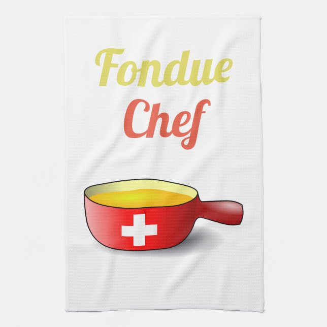 Fondue Chef Kitchen Towel (Vertical)
