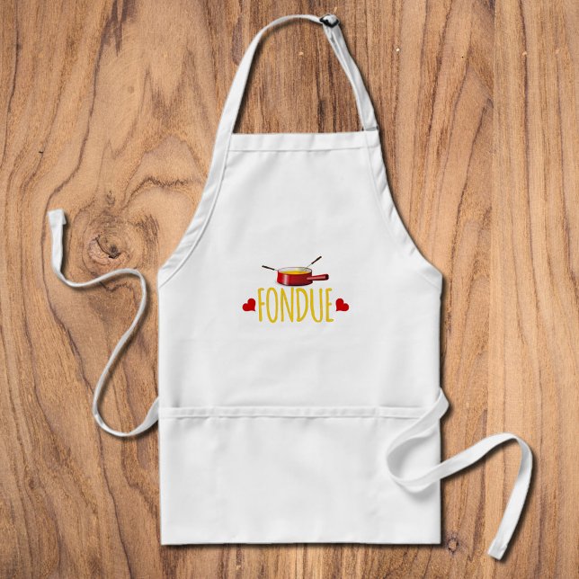 Fondue hearts and pot adult apron (Creator Uploaded)