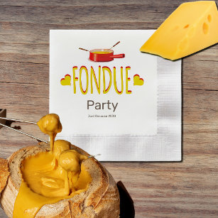 Fondue hearts and pot  - party napkins