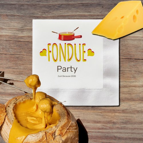 Fondue hearts and pot  _ party napkins