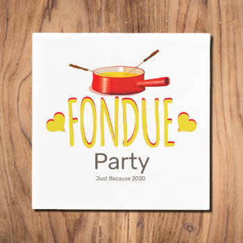 Fondue Hearts And Pot  - Party Napkins by almawad at Zazzle