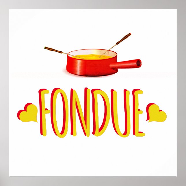 Fondue hearts and pot poster (Front)