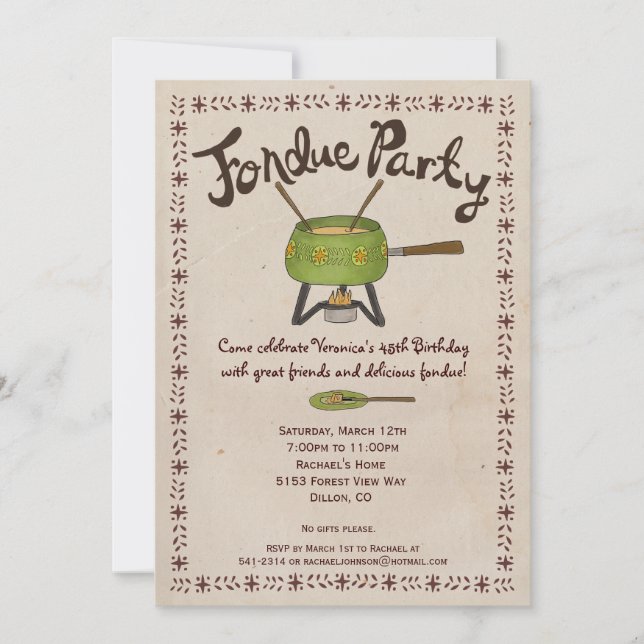 Fondue Party Invitation (Front)