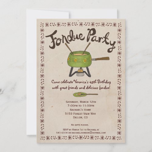 Fondue Party Invitation