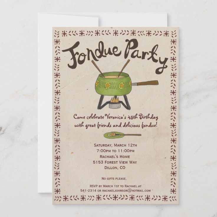 Fondue Party Invitation | Zazzle
