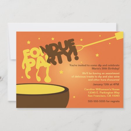 Fondue Party Invitation - Cheese