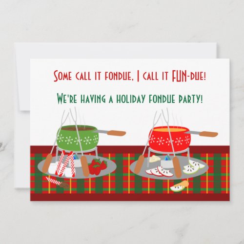 Fondue Pots Christmas Fondue Party Invitaitons Invitation