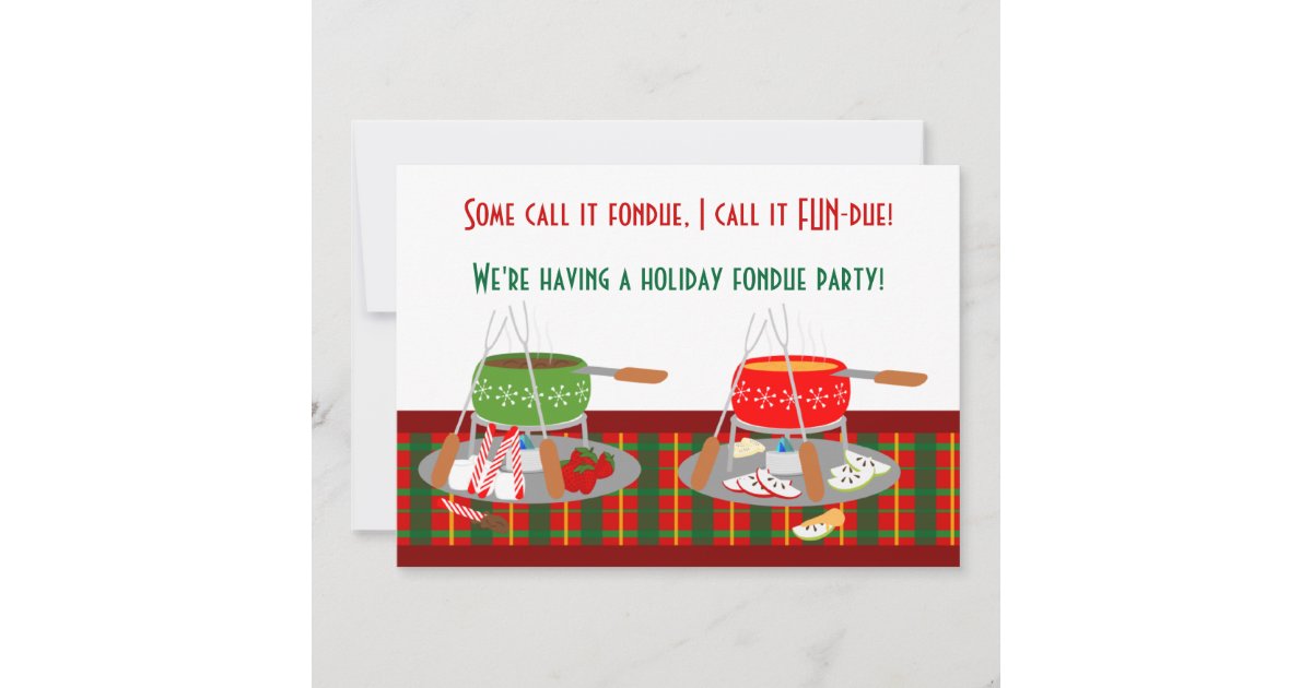 Fondue Pots Christmas Fondue Party Invitaitons Invitation | Zazzle