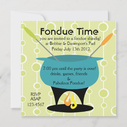 Fondue Time Invitation