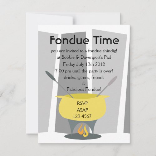 Fondue Time Invitation