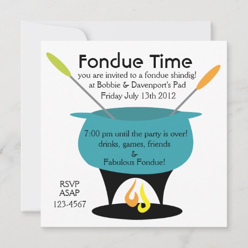 Fondue Time Invitation