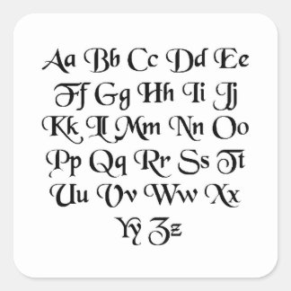 Font01 Square Sticker