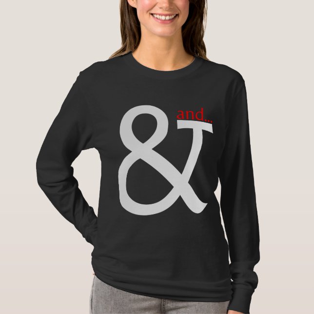 Font Cookery - white and Red on Dark T-Shirt (Front)