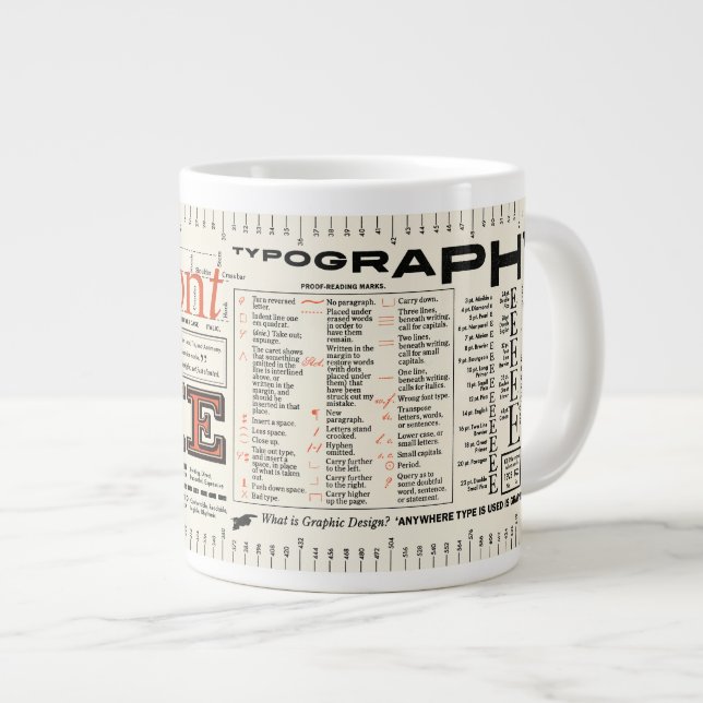 Font Me Typography FLOMMIST Edition Large Coffee Mug (Front Right)