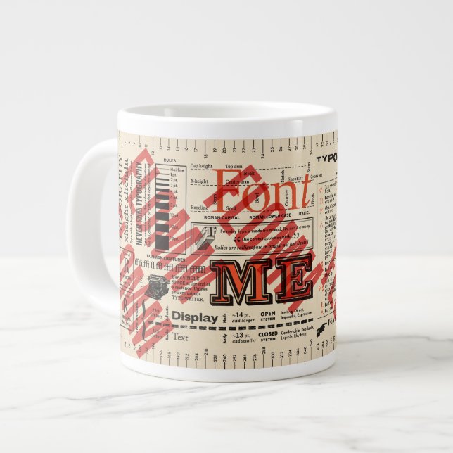 Font Me Typography FLommwoorde Edition Giant Coffee Mug (Front Left)