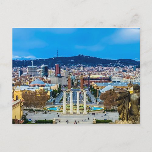 Font Montjuic Barcelona postcard