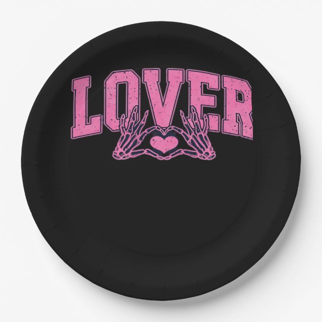 Font With Skeleton Hands Classic Design Paper Plates (Front)