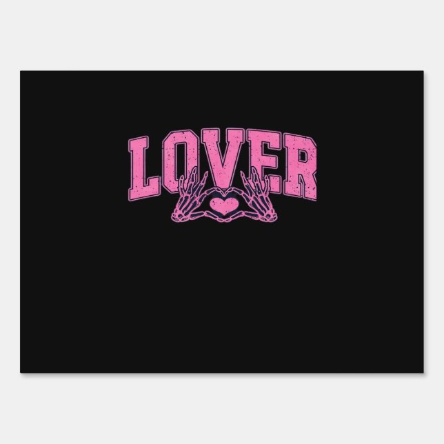 Font With Skeleton Hands Classic Design Sign (Front)