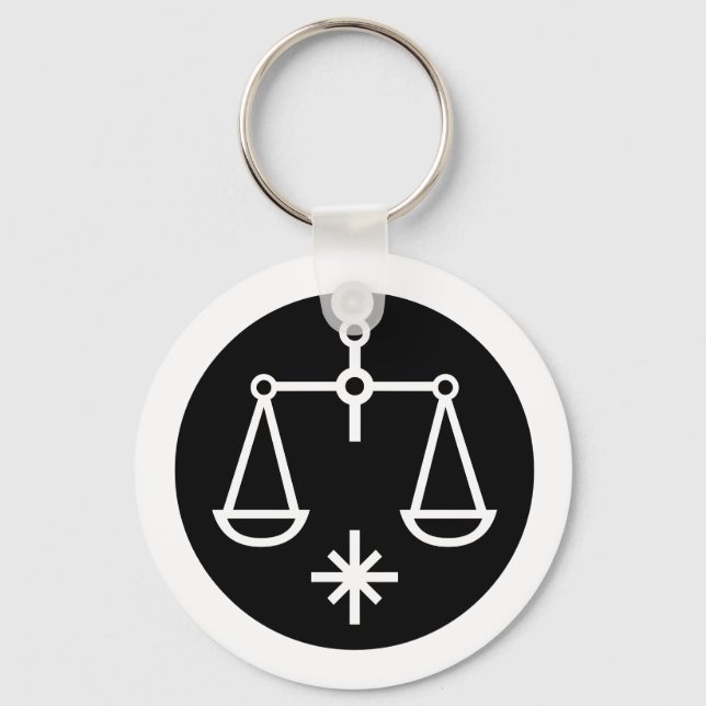 Font Zodiac: LIBRA + your Colors & Ideas Keychain (Front)