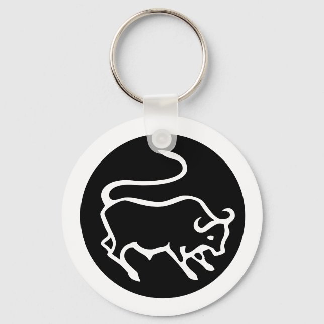 Font Zodiac: TAURUS + your Colors & Ideas Keychain (Front)