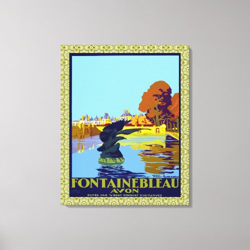 Fontainebleau Avon France French Travel Poster  Canvas Print