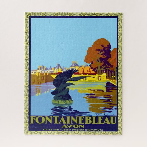 Fontainebleau Avon France French Travel Poster   Jigsaw Puzzle