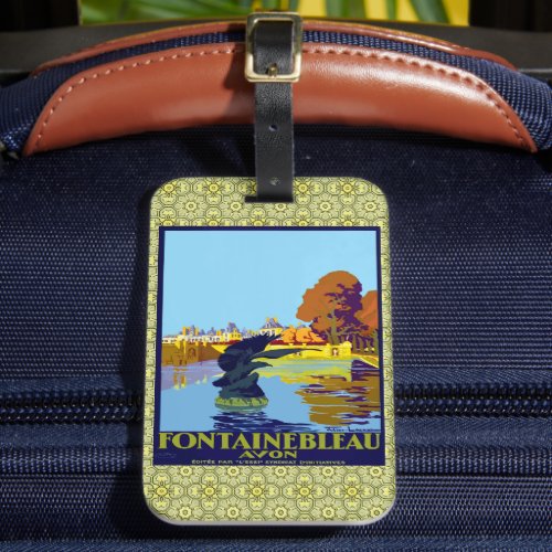 Fontainebleau Avon France French Travel Poster  Luggage Tag