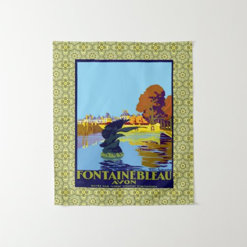 Fontainebleau Avon France French Travel Poster  Tapestry