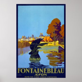 Fontainebleau  France Vintage Travel Poster by PrimeVintage at Zazzle