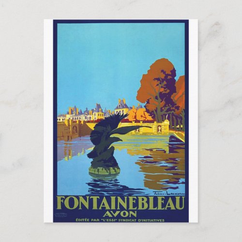 Fontainebleau Vintage Travel Poster Postcard