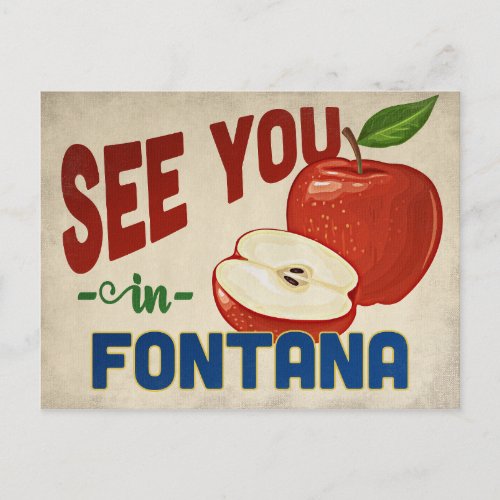 Fontana California Apple _ Vintage Travel Postcard