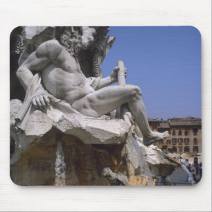 Fontana dei Quattro Fiumi, Piazza Navona, Rome, Mouse Pad