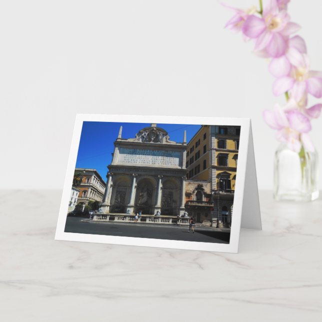 Fontana dell'Acqua Felice Scene, Rome, Italy Card (Orchid)