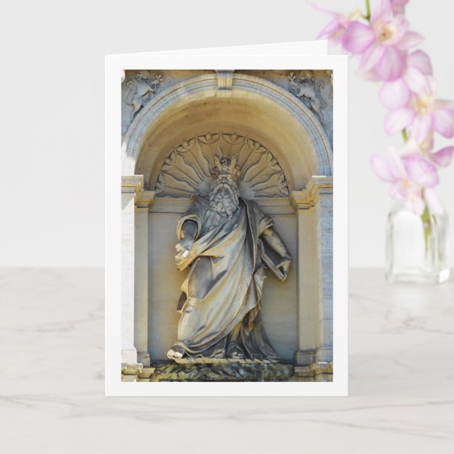 Fontana dell'Acqua Felice Statue, Rome, Italy Card (Orchid)
