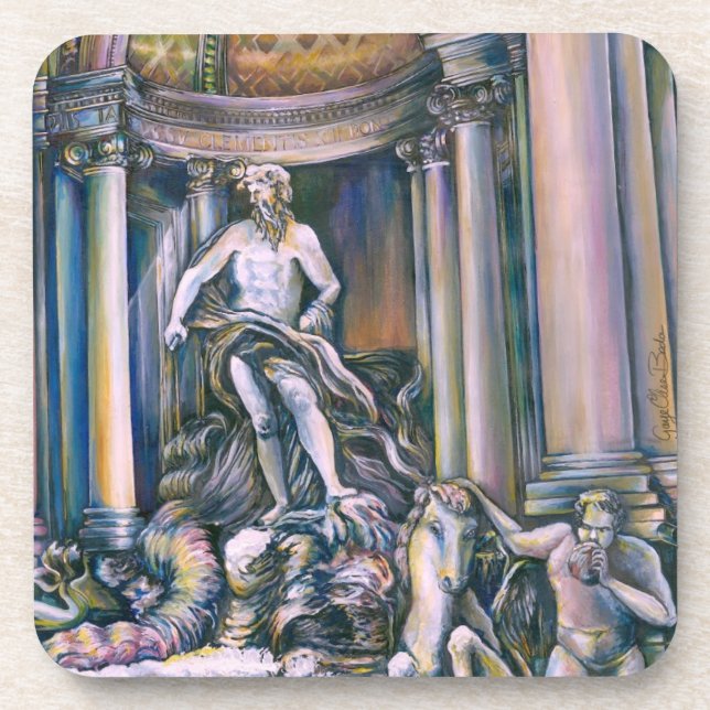 Fontana Di Trevi, Roma, Italy Drink Coaster (Front)