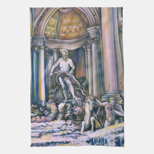 Fontana Di Trevi, Roma, Italy Kitchen Towel (Vertical)