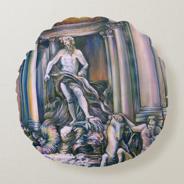 Fontana Di Trevi, Roma, Italy Round Pillow (Front)