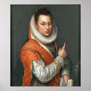 Fontana - Lady Wearing Ruff Holding Book In Left H Poster