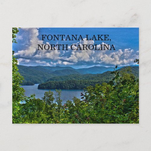 Fontana Lake North Carolina Blue Sky Photo Postcard