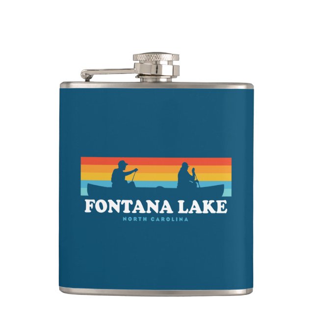 Fontana Lake North Carolina Canoe Flask (Front)