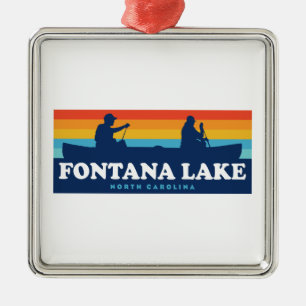Fontana Lake North Carolina Canoe Metal Ornament