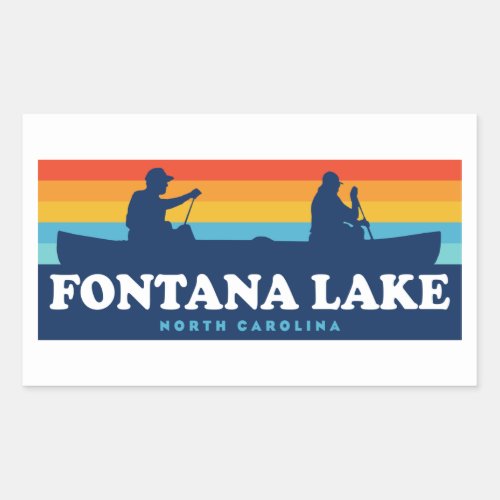 Fontana Lake North Carolina Canoe Rectangular Sticker