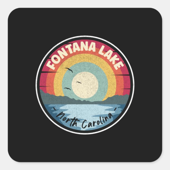 Fontana Lake North Carolina Colorful Square Sticker (Front)