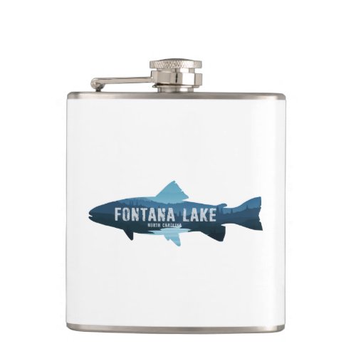 Fontana Lake North Carolina Fish Flask