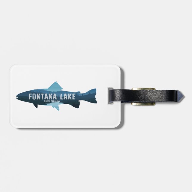 Fontana Lake North Carolina Fish Luggage Tag (Back Horizontal)