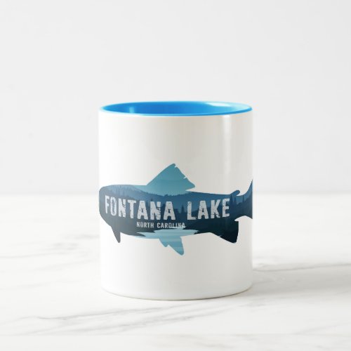 Fontana Lake North Carolina Fish Two_Tone Coffee Mug