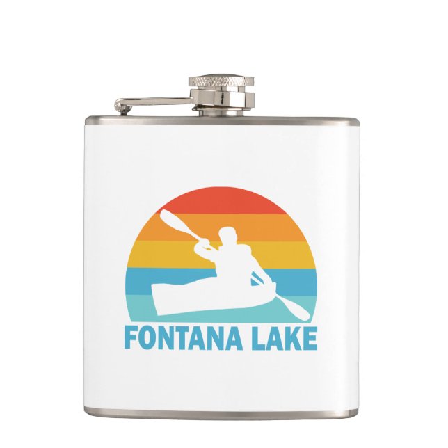 Fontana Lake North Carolina Kayak Flask (Front)