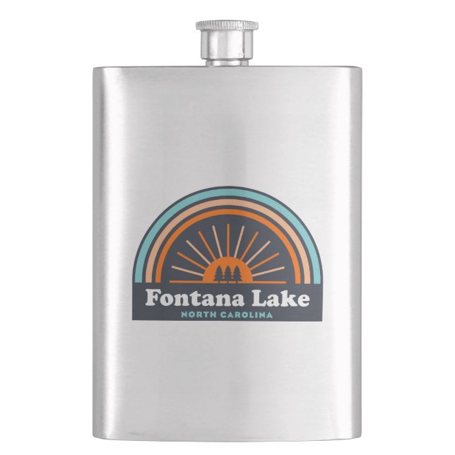 Fontana Lake North Carolina Rainbow Flask (Front)