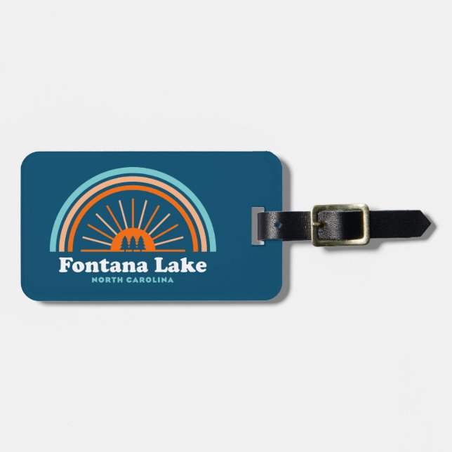 Fontana Lake North Carolina Rainbow Luggage Tag (Front Horizontal)