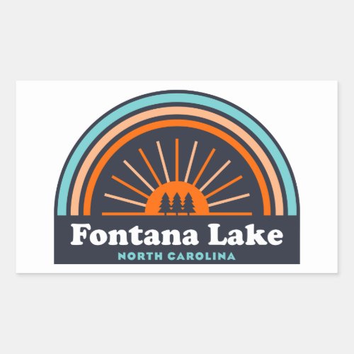 Fontana Lake North Carolina Rainbow Rectangular Sticker